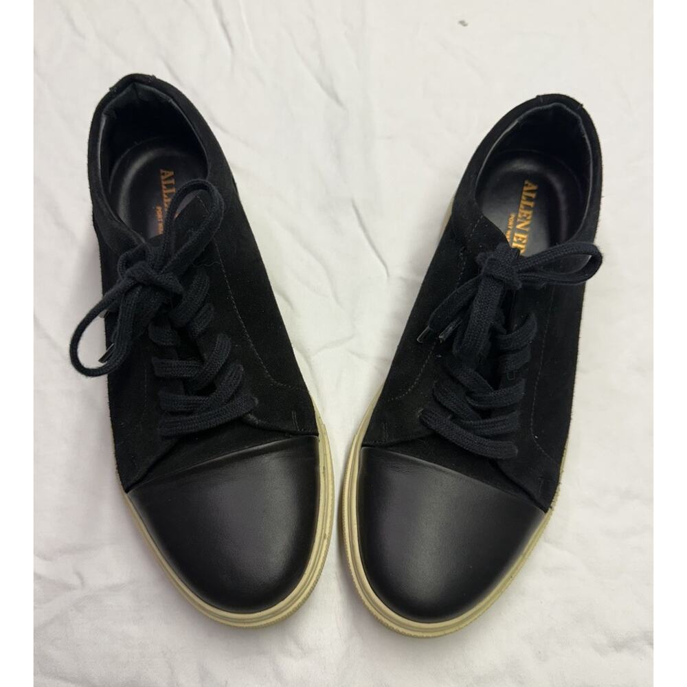 Allen Edmonds "Cooper" sneakers suede leather Men’s Size 8.5 D Black Handcrafted - Picture 3 of 15